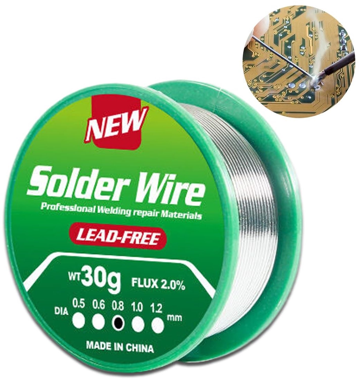 Elektronische Loodvrije Lood Draad, Colofonium Kern, 30g/0.8mm