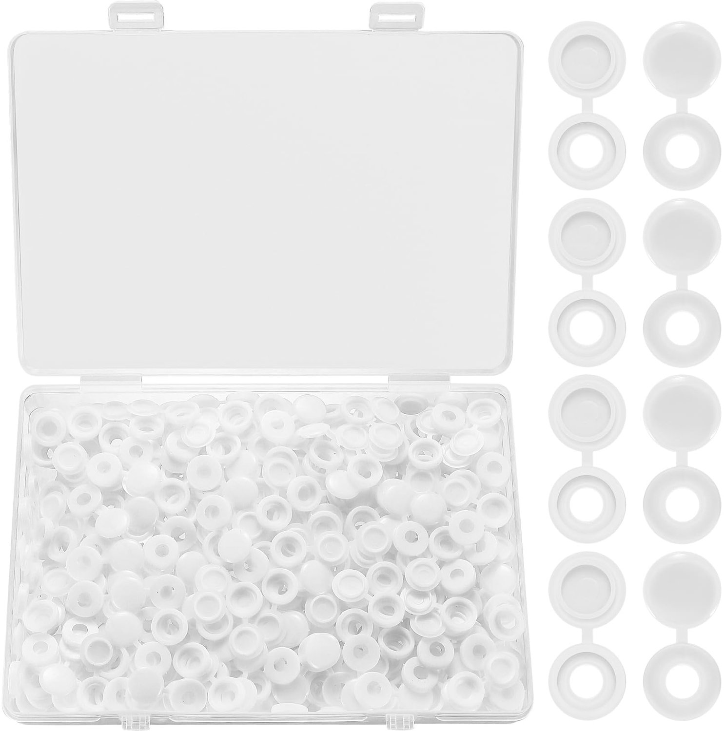 Set van 250 Witte Schroefafdekkingen voor Kasten en Meubels