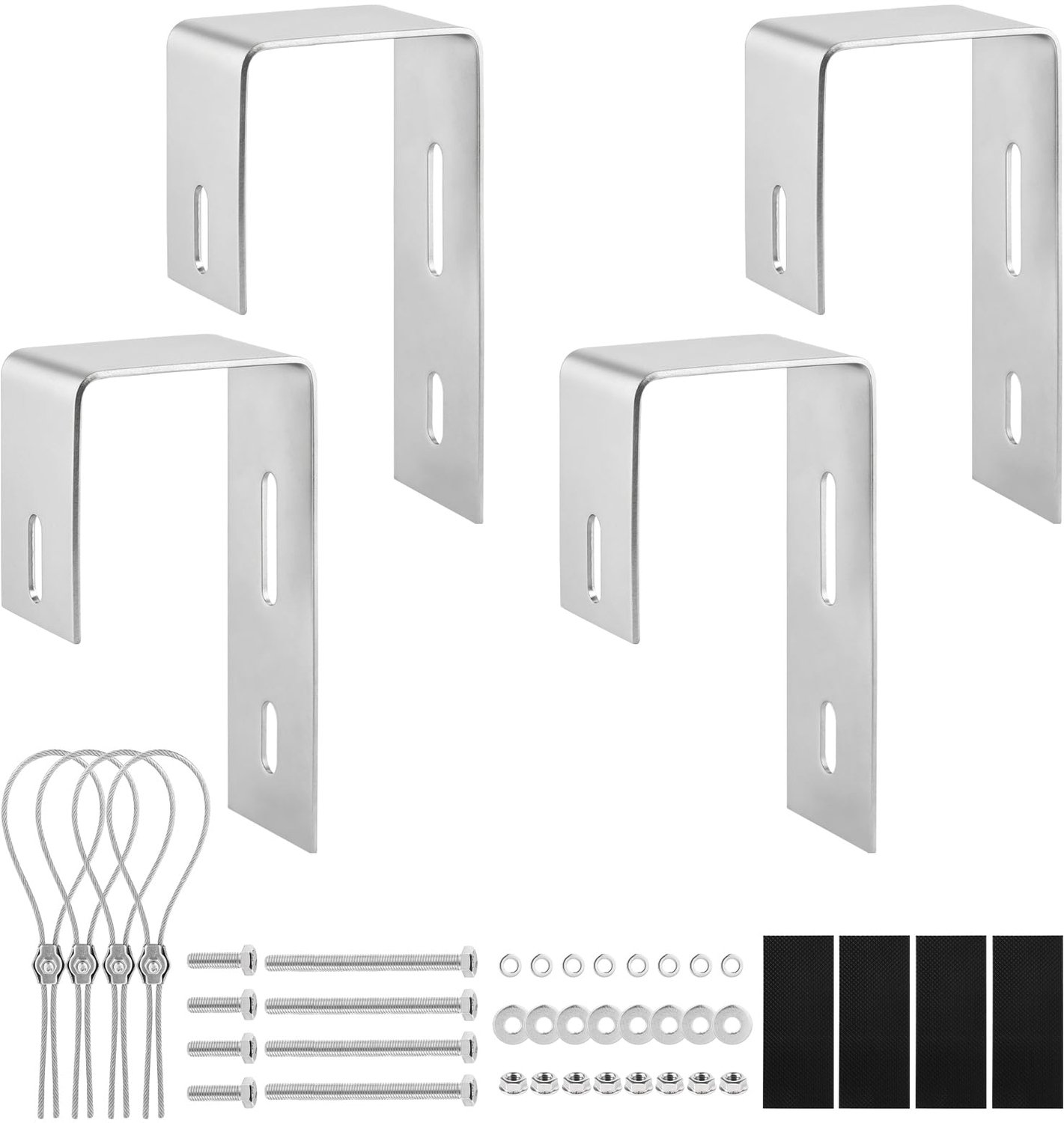 Set van 4 Balkonhouders voor Zonnepanelen van RVS