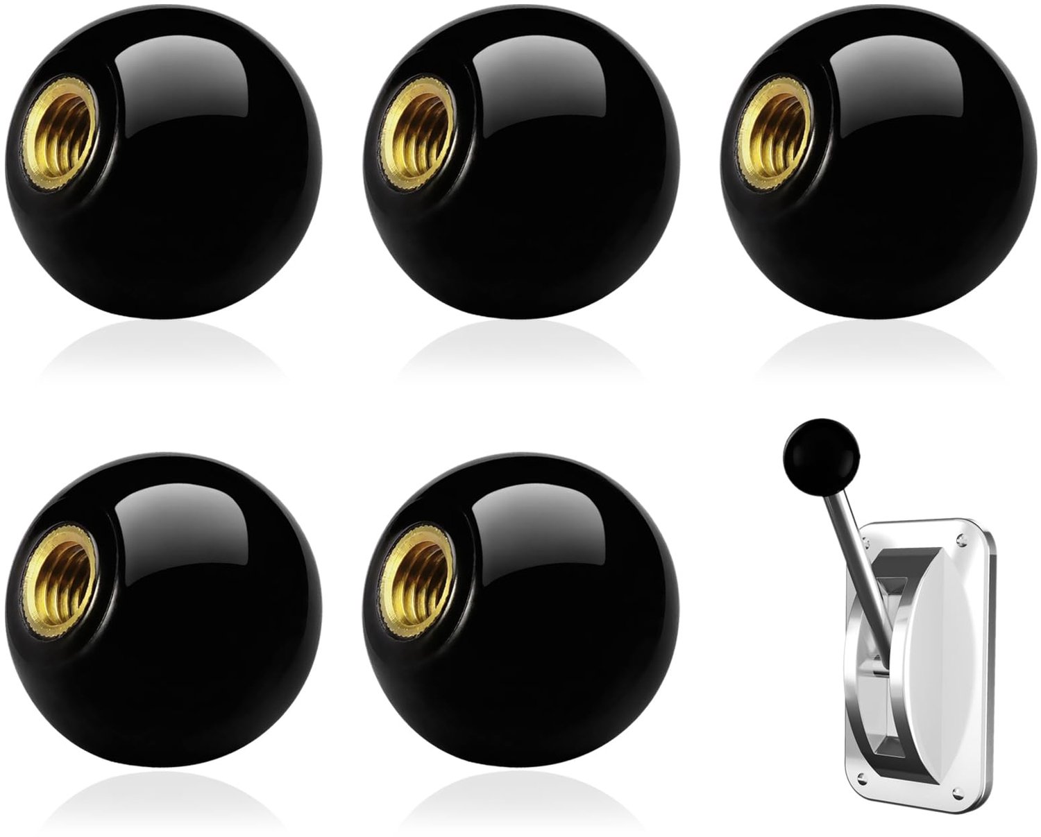 Set van 5 Ball Knobs met M8 Draad voor Machine Tools