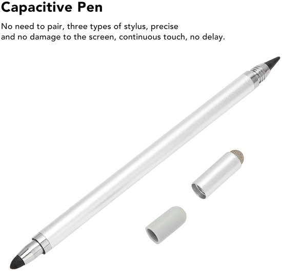 Styluspen 3-in-1 - Universele Styluspen - Fijne Punt - Vezelpunt - Aluminiumlegering - Hoge Gevoeligheid - Touchscreenpen — afbeelding 4