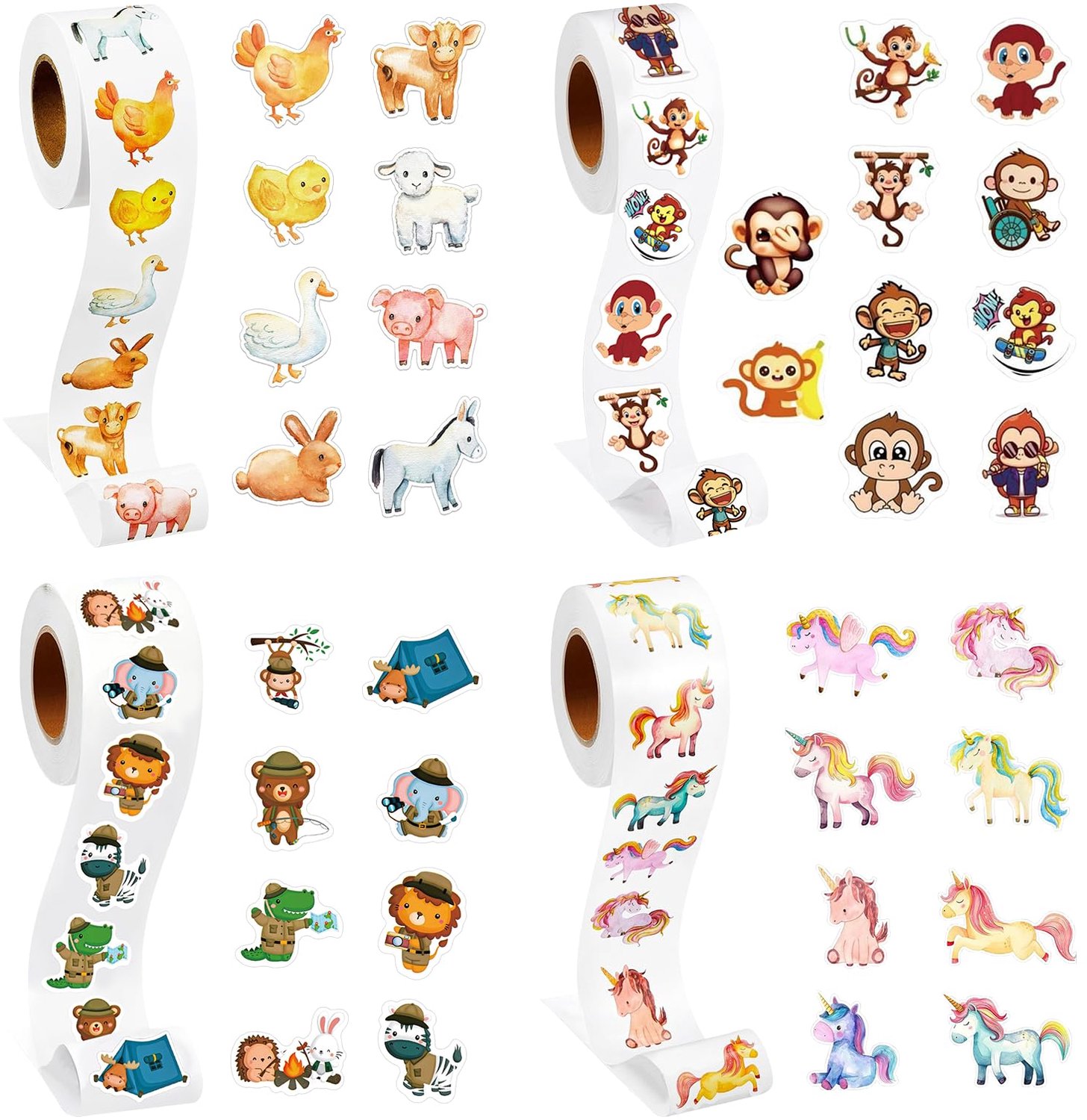 Ronde Cartoonstickers voor Kinderen, 2000 Stuks