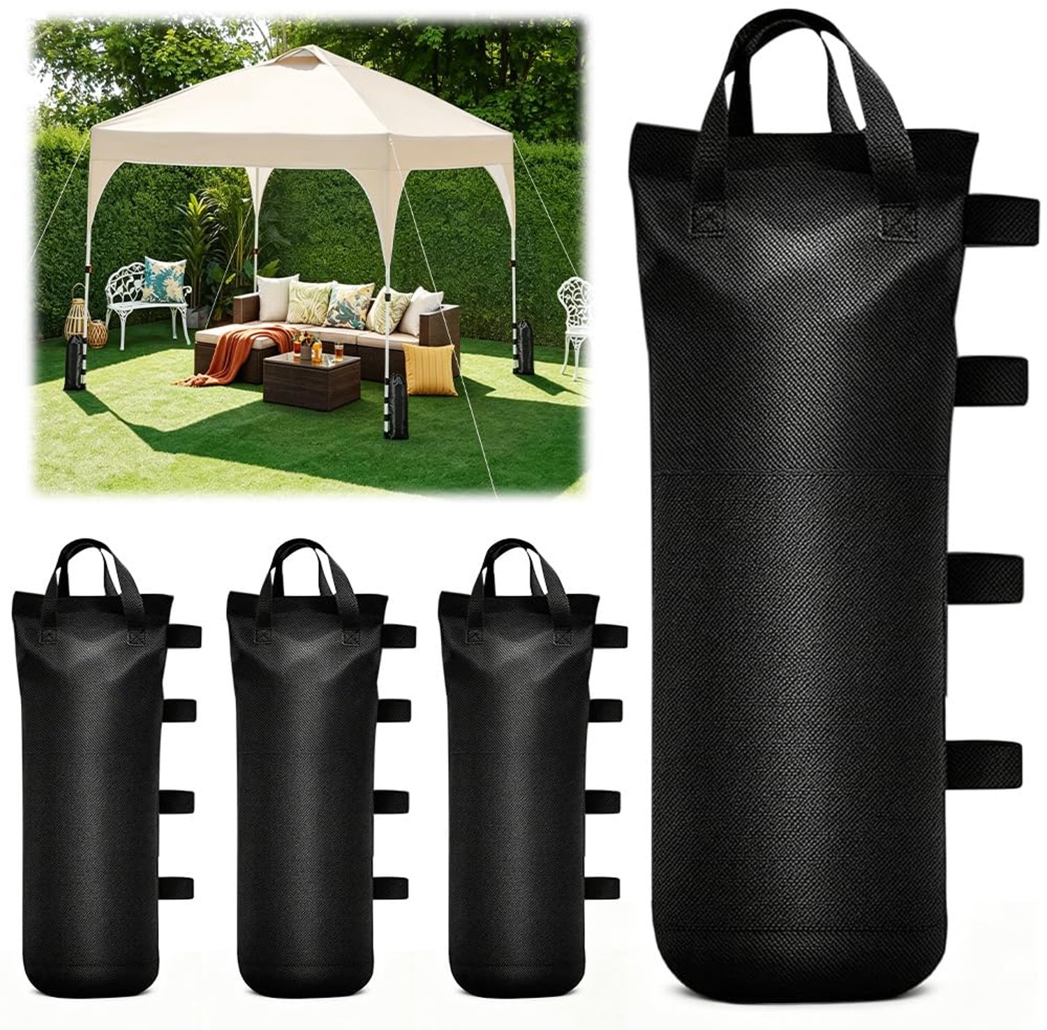 Set van 4 Zandzakken voor Stabiliteit van Tent en Gazebo