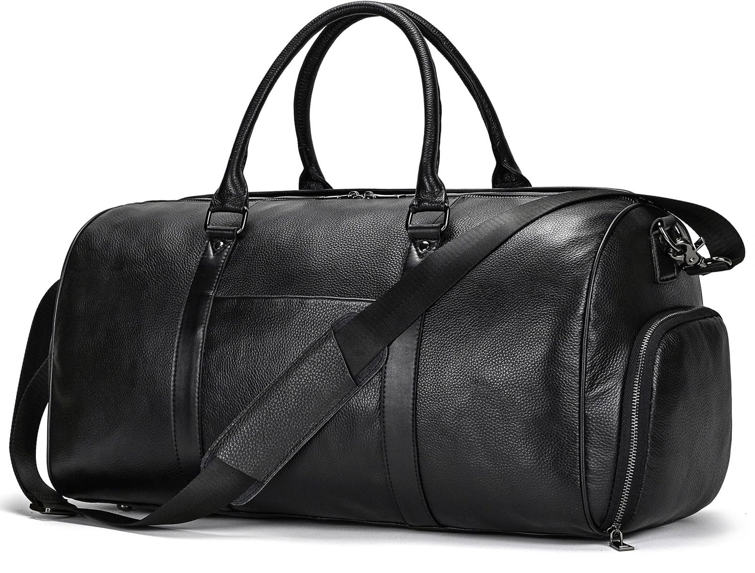 Leren Weekendtas met Ruimte voor Laptop en Kleding