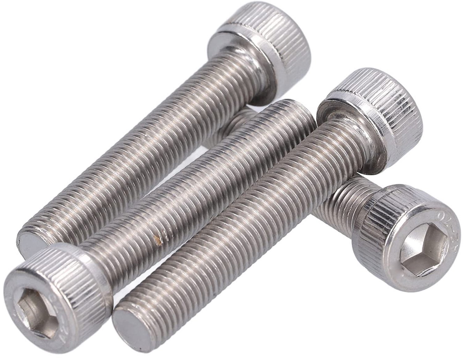 Hex Bout - 4 Stuks - A2 Roestvrij Staal - DIN 912 - Hoofd Diameter 16 mm - Draaddiameter 10 mm - Steek 1,25 mm - Zeskantbout