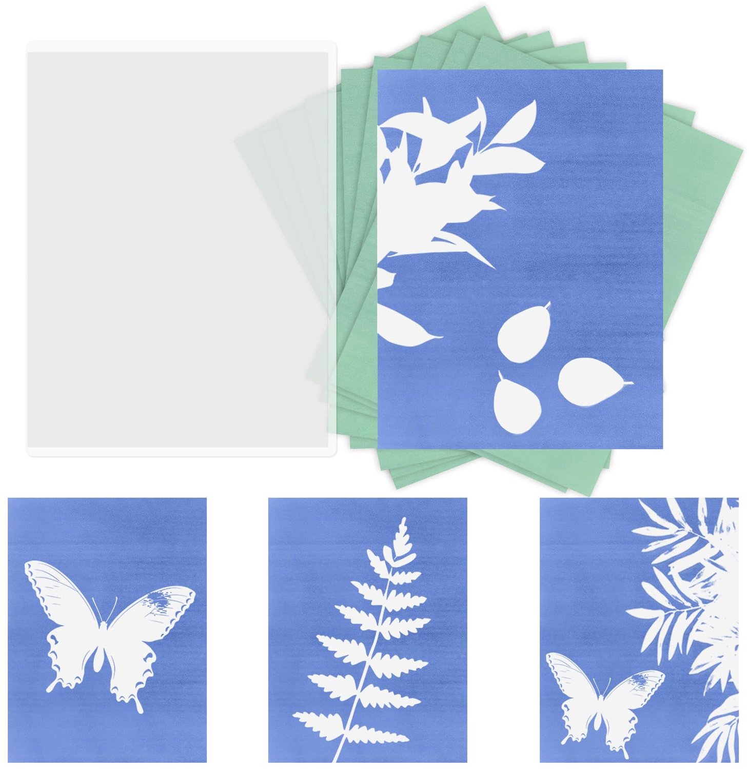 Set van 42 Cyanotype Papier, A6 Solar Print Papier voor Creatieve Projecten