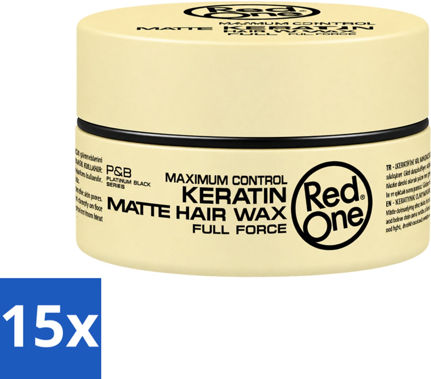 15 x Red One - Haarwax - Keratin Matte - Versterkende Styling - Voor Sterke Hold & Matte Look - 150 ml - Voordeelverpakking - 15 stuks