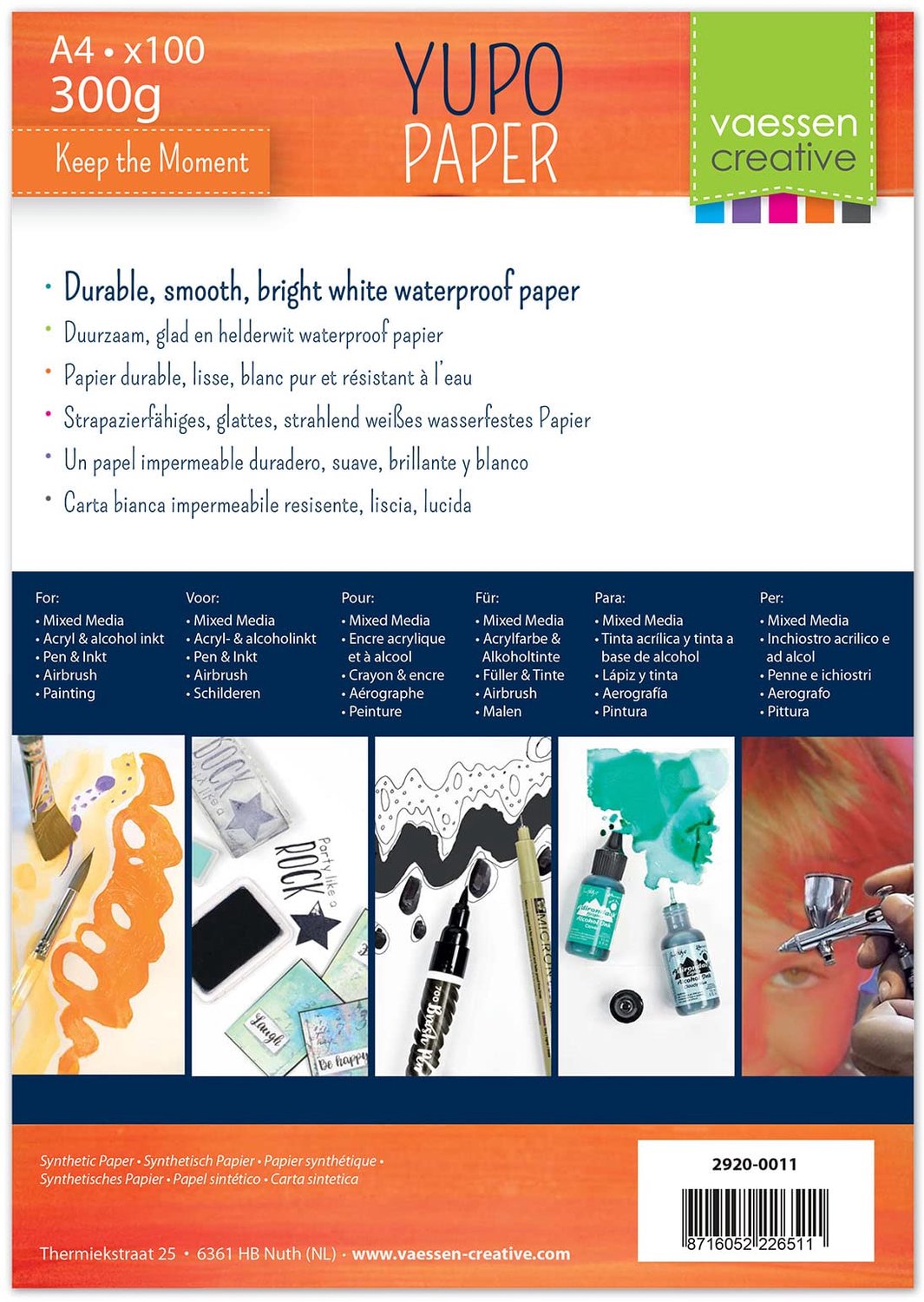 Yupo Synthetic Papier - Waterbestendig - 300 g/m² - A4 - 100 Vellen