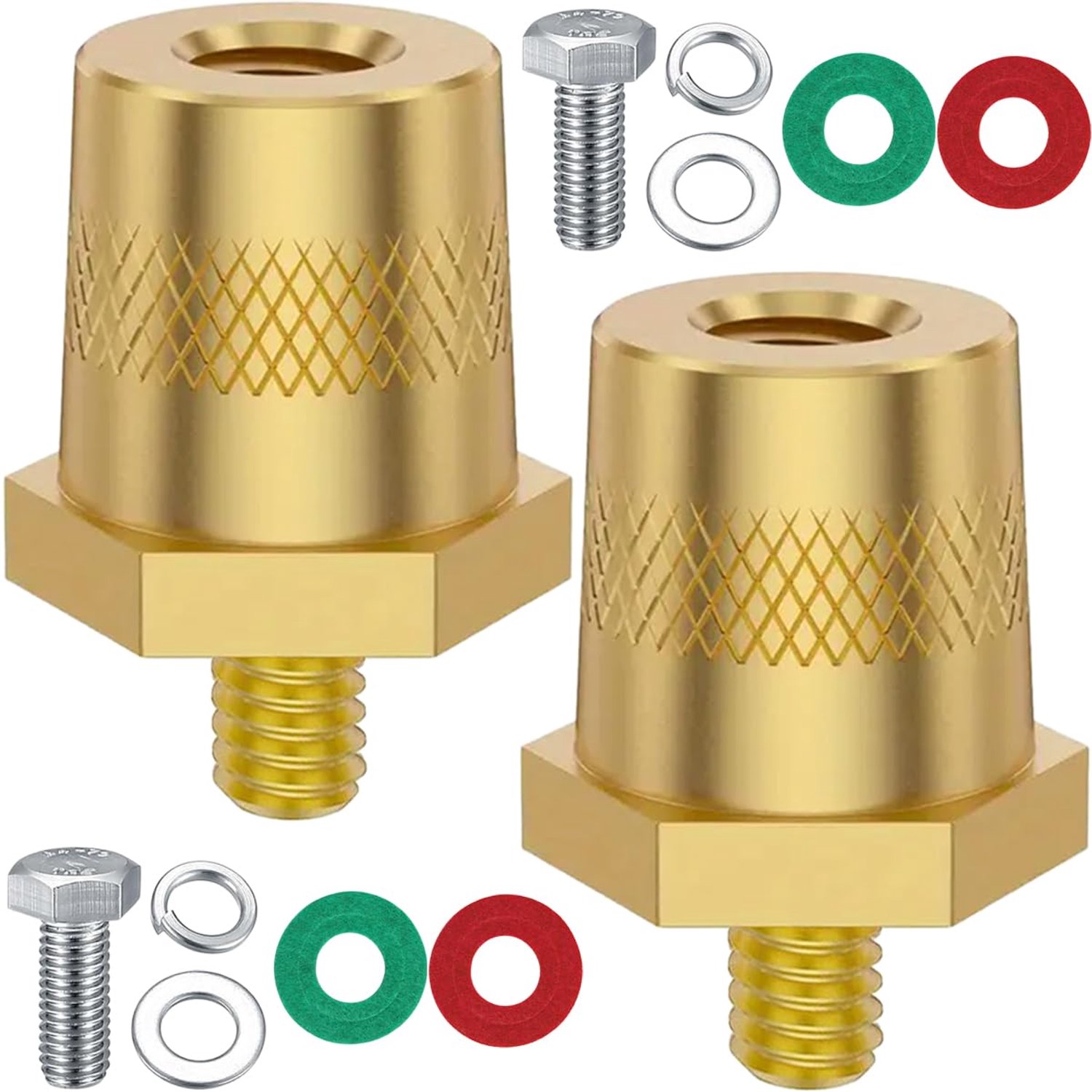 2 Stuks M6 Batterijklem Adapter - Messing Accuklemmen voor Auto en Vrachtwagen