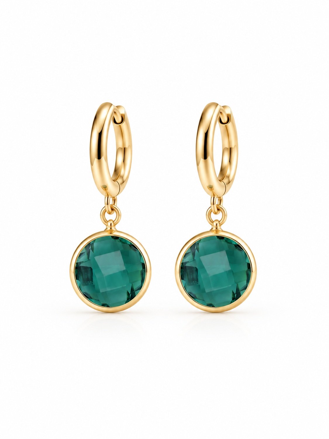 CHIVAL 18K Goud Vergulde Oorbellen – Jade Halo – Tijdloos, Elegant, Hypoallergeen, Luxe, Romantisch, Luxe, Cadeau voor haar, Groen, Hangers, Geschenkverpakking