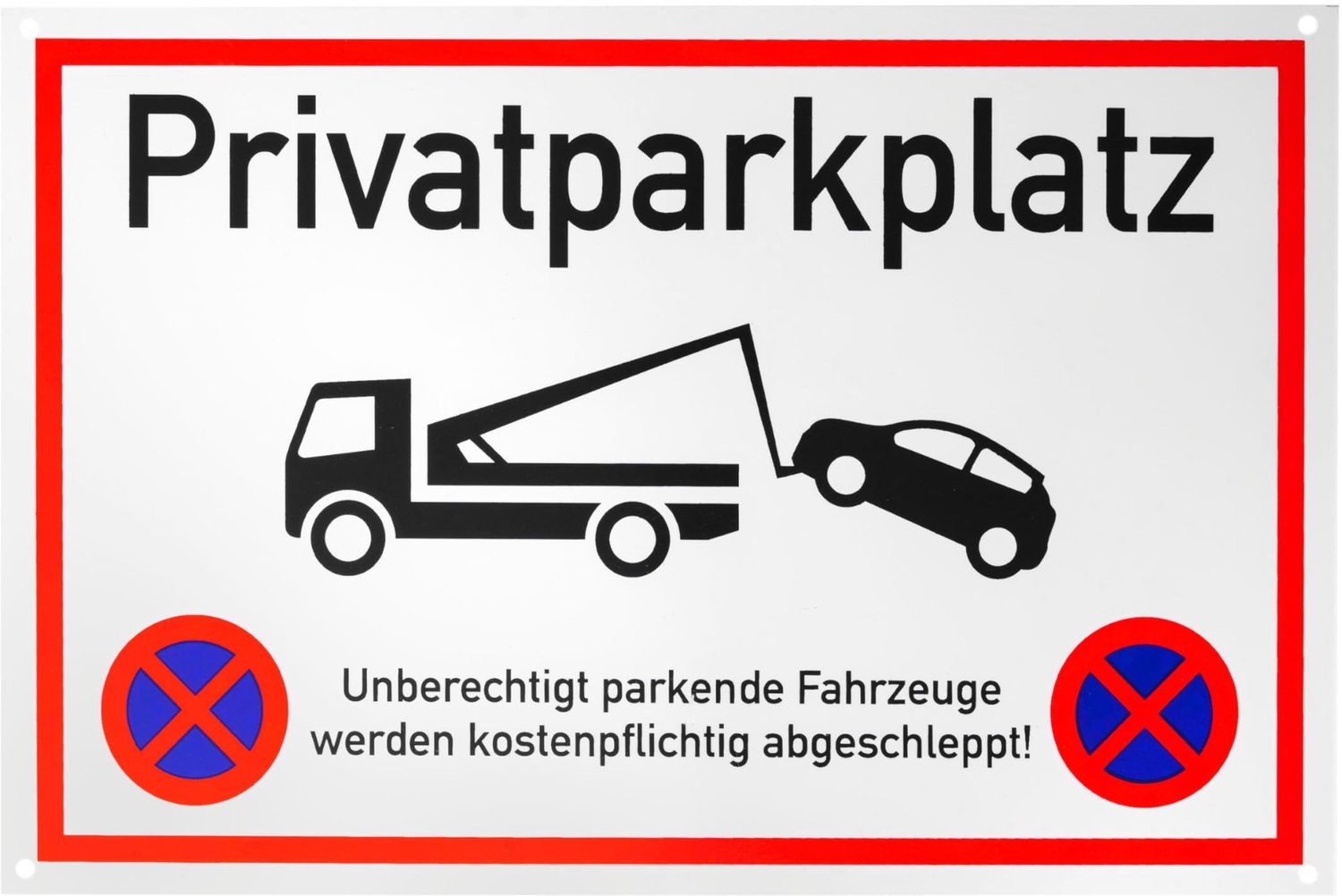 Verbodsbord 'Privé Parkeren' - 30 x 20 cm PVC met Boorgaten