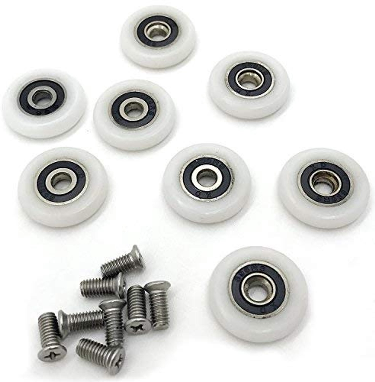 Set van 8 Douchedeurwielen, 25 mm voor Douchecabines