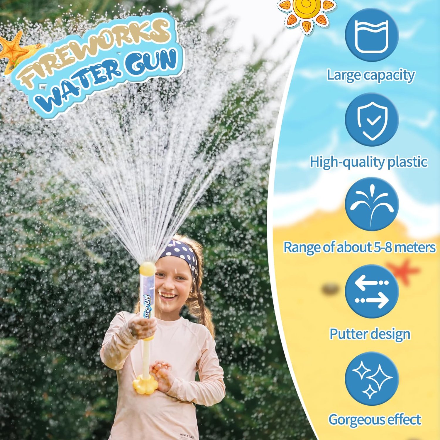 Set van 4 Waterpistolen voor Kinderen en Volwassenen