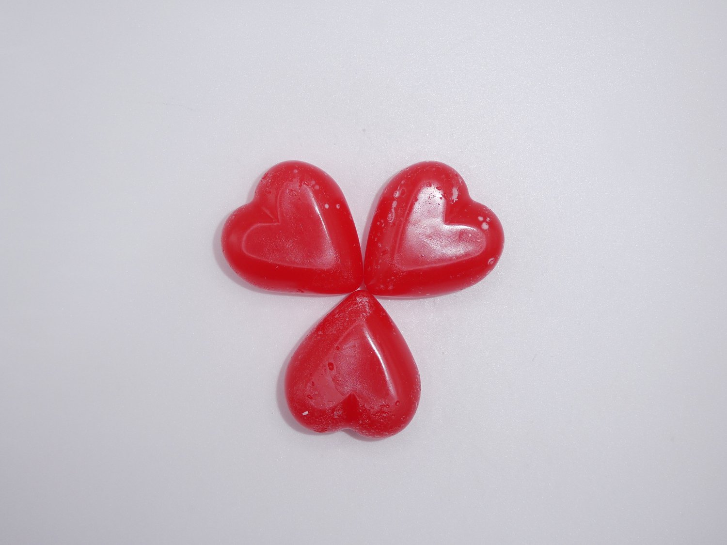 Wax melts Harten 3 stuks, Rood Rozengeur