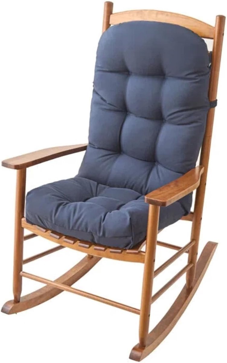 Zachte en waterdichte schommelstoel kussen voor binnen en buiten - Hoge rugleuning, navy kleur, comfortabel en duurzaam
