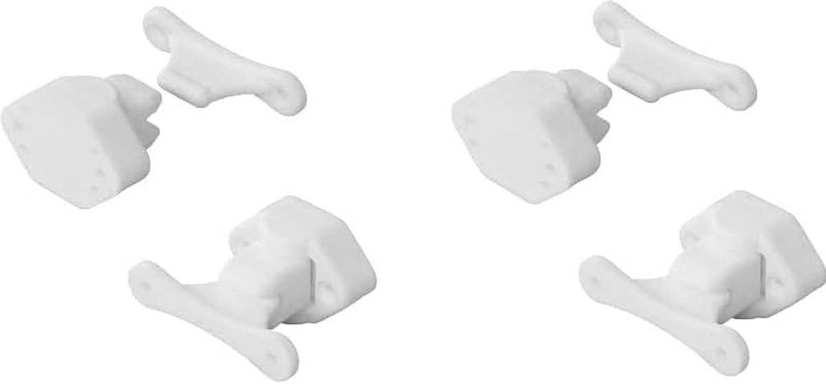 2, 4, 6 of 8 deurvergrendelingen voor caravans, wit, deurcamper, deurhouder, serviceklep camper, deursnapper camper, deurbeveiliging (4 stuks)