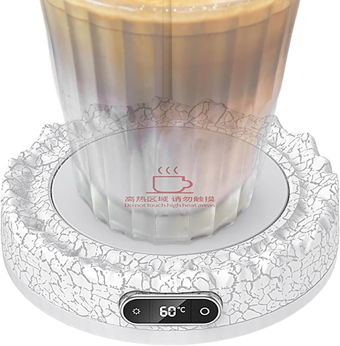 Bureau-bekerwarmer, creatieve koffiekopjeswarmer, 60 W, thermo-onderzetter, koffieverwarmingskussen, intelligente bureau-bekerwarmer voor kopjes - wit