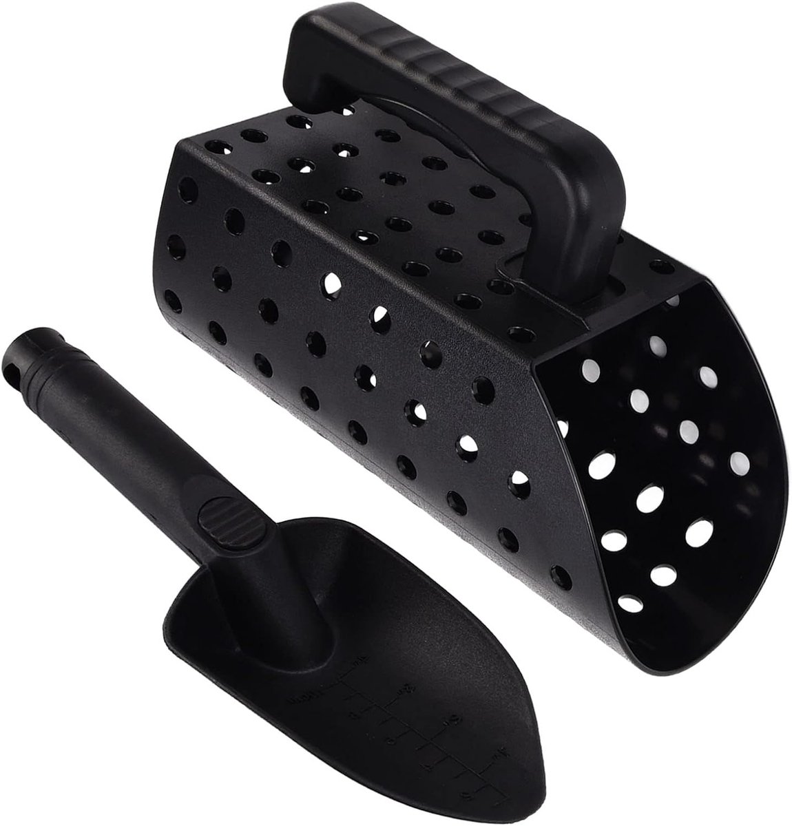 Dailygoods- Metaaldetectorschop Lichtgewicht - Multifunctionele Zeef - Zandzeef Scoop Tool - Ronde Gaten - Inclusief Schop Cover - Hoogwaardige ABS Materialen - Metaaldetector