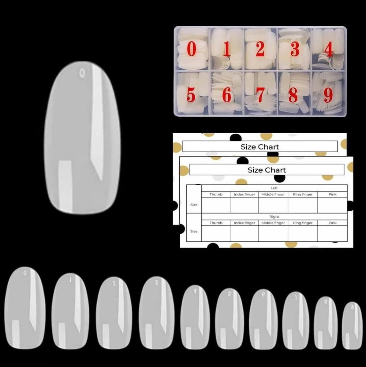 Nageltips - Ovaal - 500 stuks - Nailtips - Nepnagels - Kunstnagels - Plaknagels - Nageltips naturel - Nagel tips naturel - Full cover Nailtips - Full cover nageltips - Fullcover