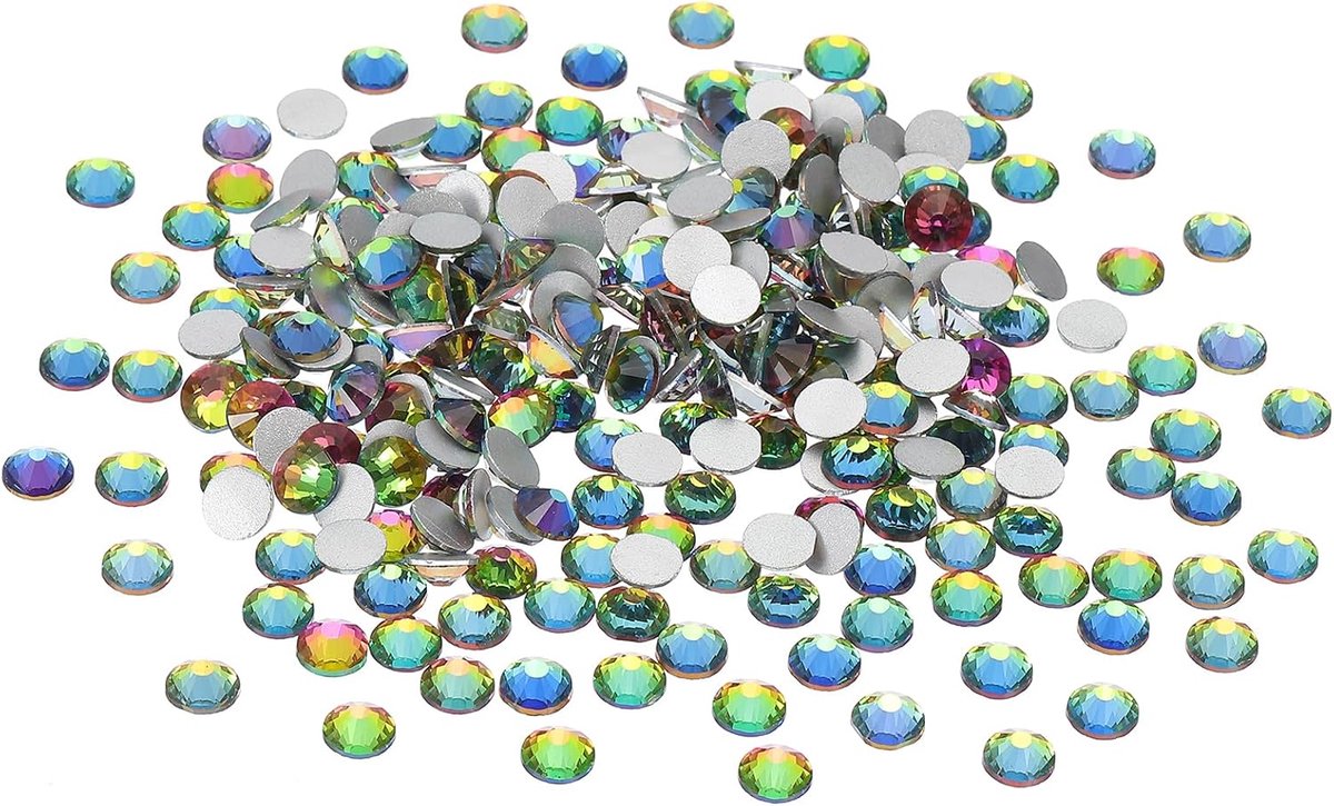 SS30 288 stuks strass-steentjes, glitterstenen om te knutselen en strassteentjes, voor knutselen, kostuums, make-up, regenboogkleur