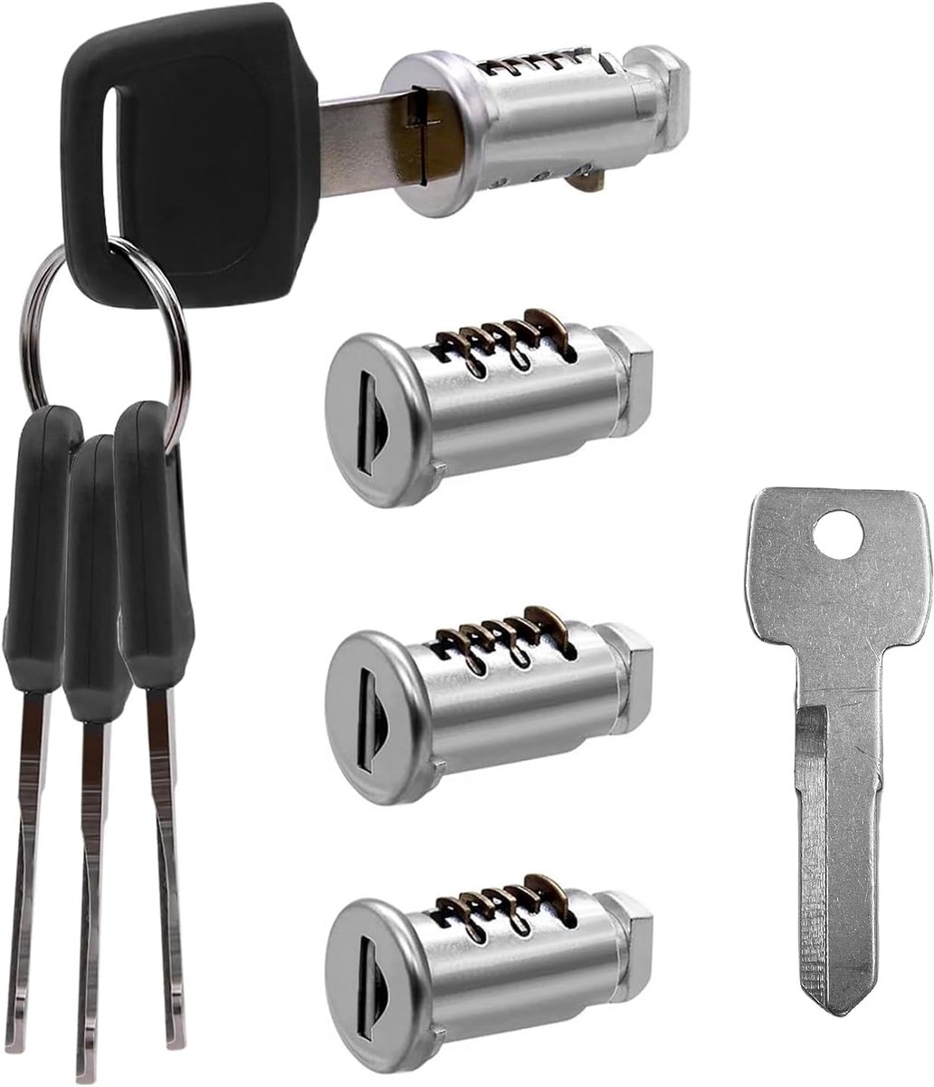 4 stuks dakdragers, beveiligingssloten, dakkofferslot met 4 sleutels, 1 bedieningssleutelslot, onderdelen voor dakdragers, slotcilinder voor dakboxen, dwarsstangen