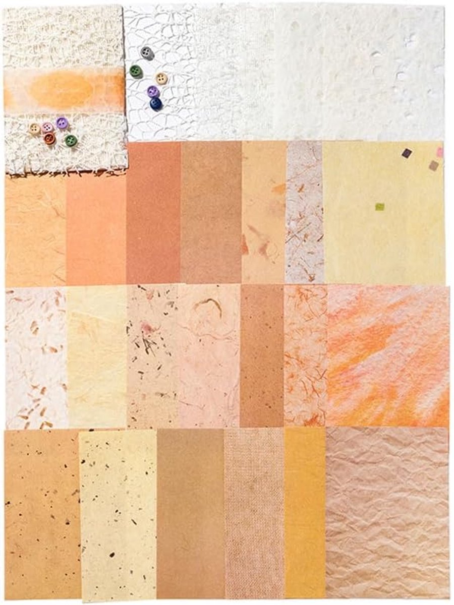 52 vellen scrapbookpapierset – handgemaakt hol kant- en gaas scrapbookpapier met decoratieve knopen voor doe-het-zelf wenskaarten, albums en meer, 3,9 x 5,5 inch