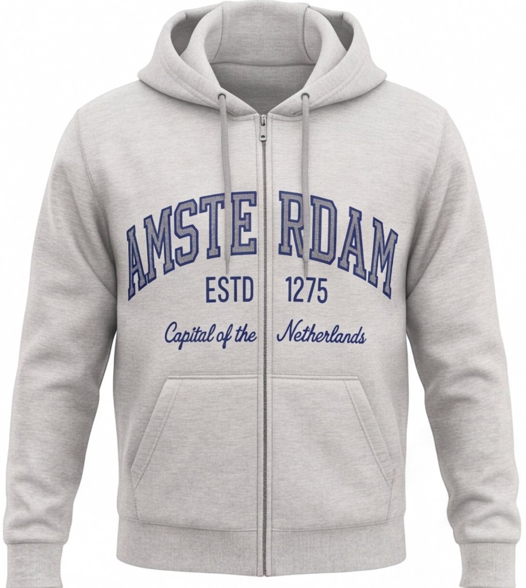 Hitman Vest Heren - Amsterdam - Trainingsvest Heren - Met Rits - Hoodie Met Capuchon - Met Zakken - Grijs - Maat XXL
