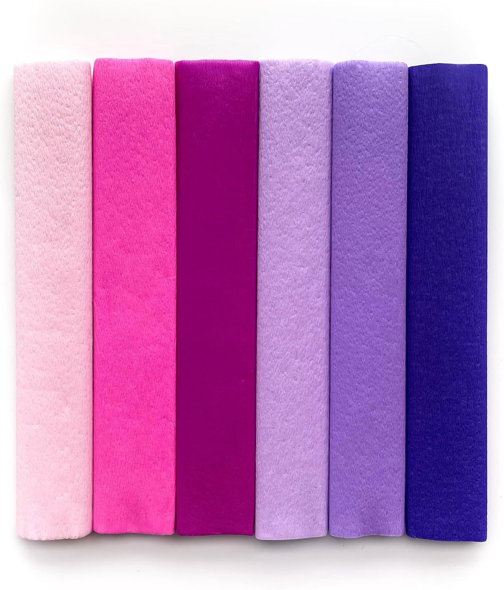 Crêpepapier rollen - 25 x 200 cm - Set van 6 - Eenhoorn