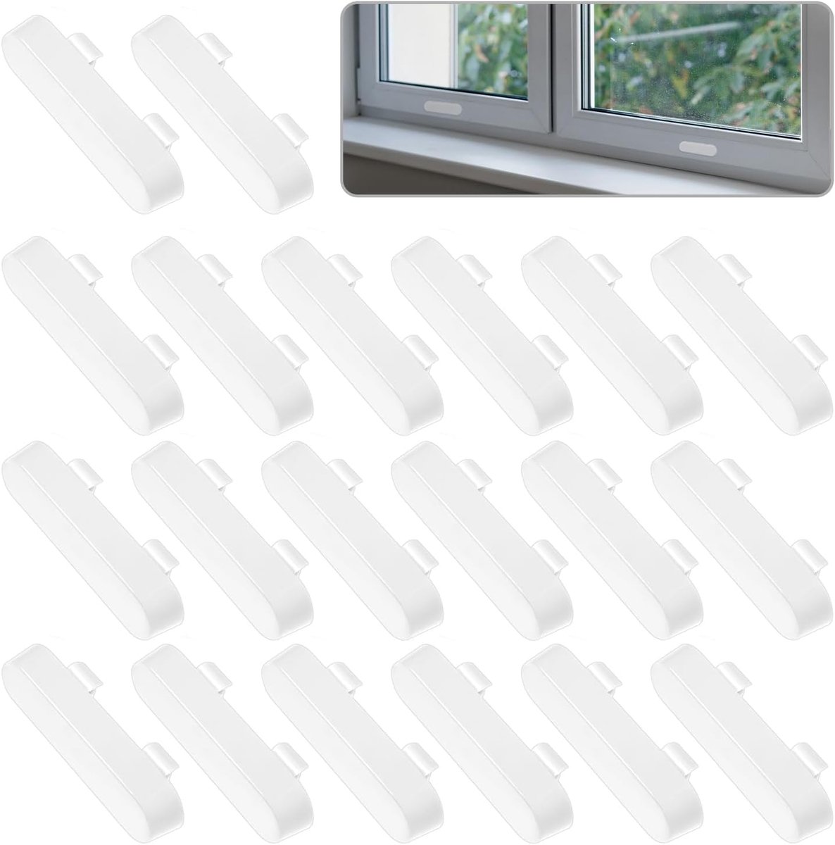 20 stuks vensterbankafdekking, afdekkappen voor afvoergaten, afdekkappen voor ventilatieopeningen, vensterbankafdekking, upvc vensterbankafdekkingen voor upvc ramen (wit)