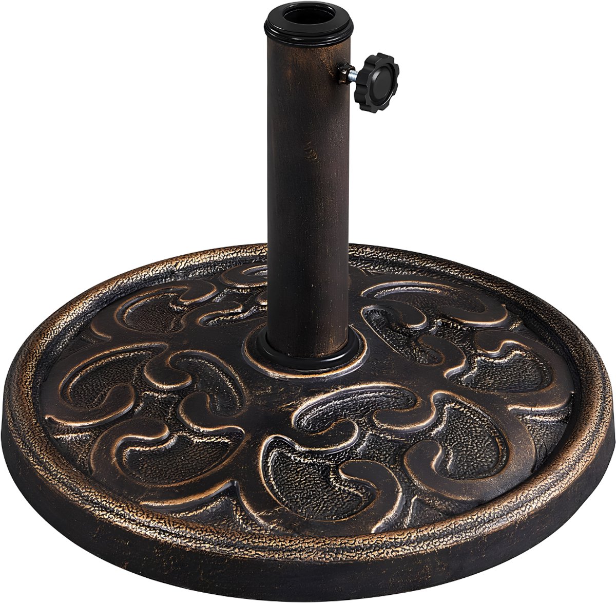 SP® Parasolvoet - Balkonparasolvoet - Standaard voor Parasolstokken - Bronzen - 45cm x 45cm x 33cm