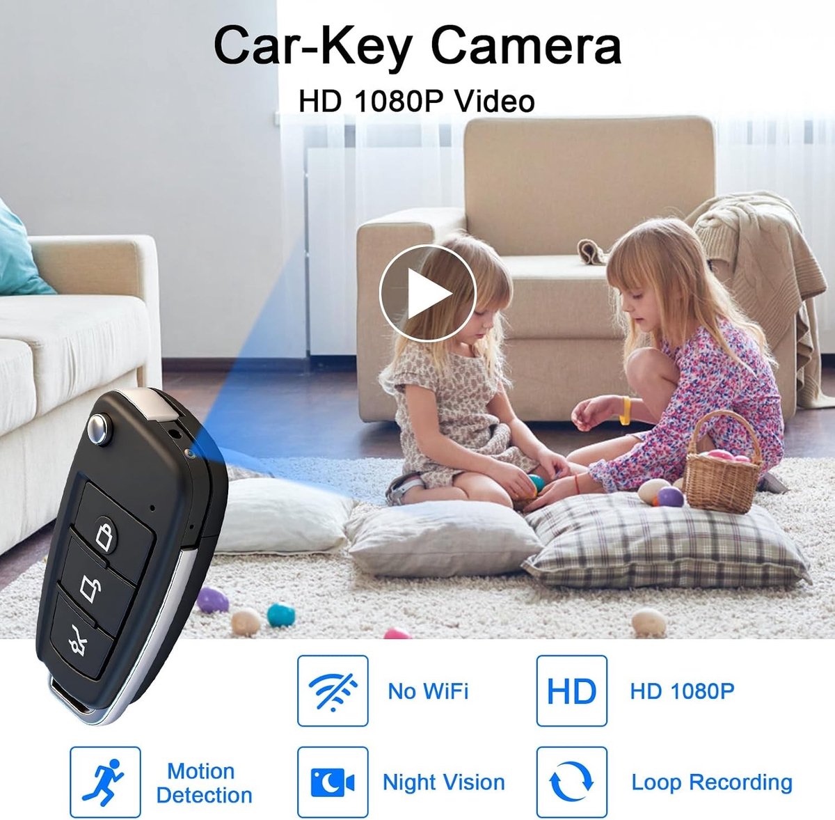 Verborgen Camera - Zwart - Mini Spioncamera met Nachtzicht - HD 1080p - Voor Veiligheid en Toezicht