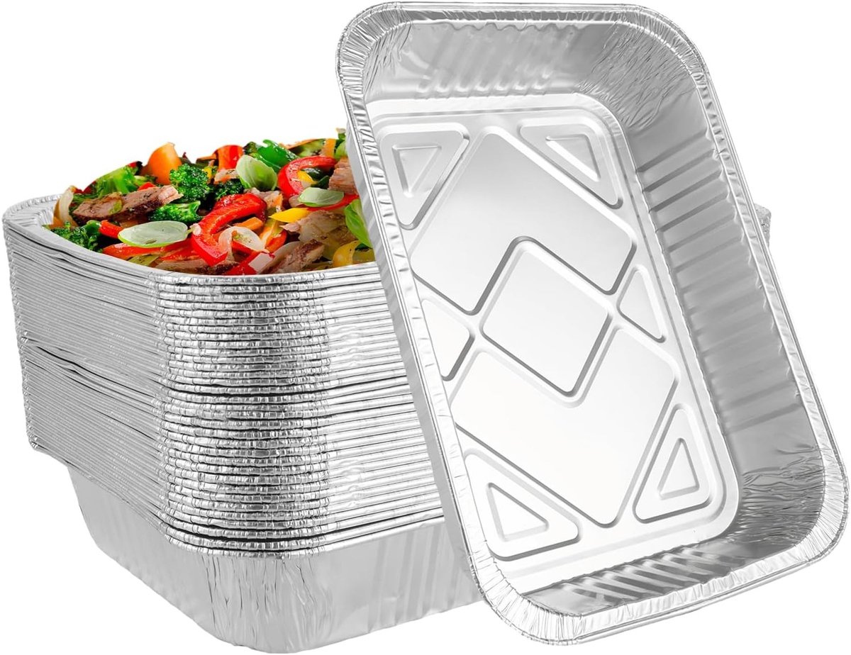 Aluminium Grillschalen - Zilver - 37 x 26 x 7 cm - Voedselveilige en Hittebestendige Schalen - Voor Barbecue en Koken