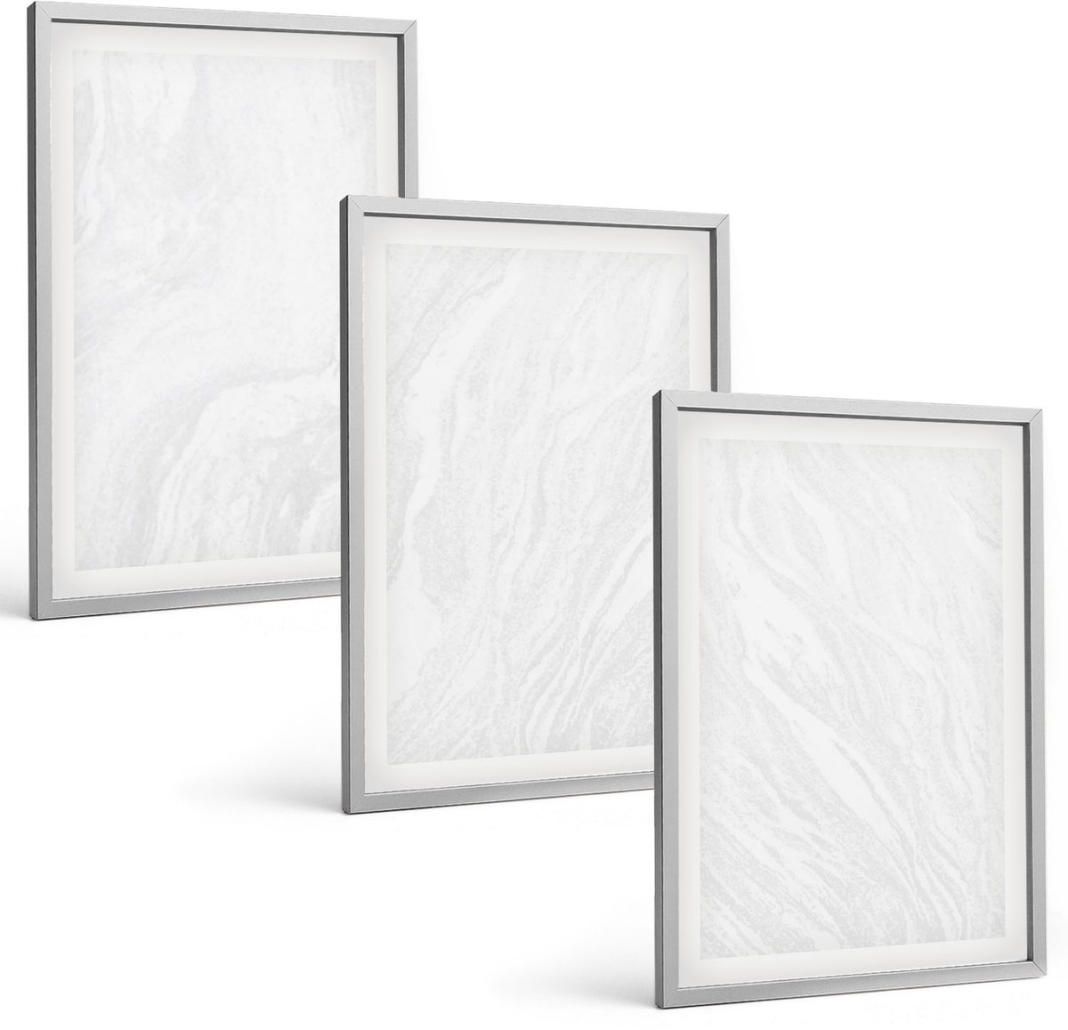 Coloray 3-Delige Schilderij Set - Elegante Lineaire Structuur Van Marmer. - 40 x 60 cm - Wanddecoratie - Muurdecoratie - Woonkamer