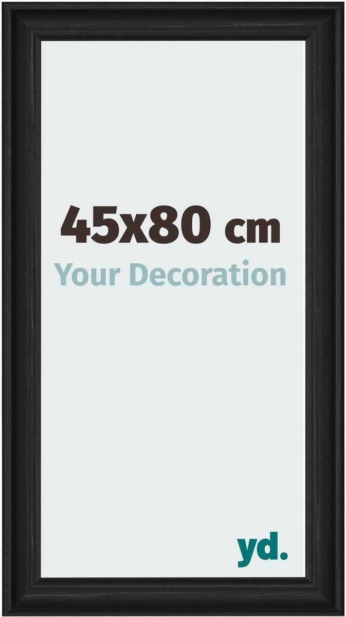 yd. Your Decoration - Fotolijst 45x80 cm - MDF - Zwart Houtnerf - Lazio