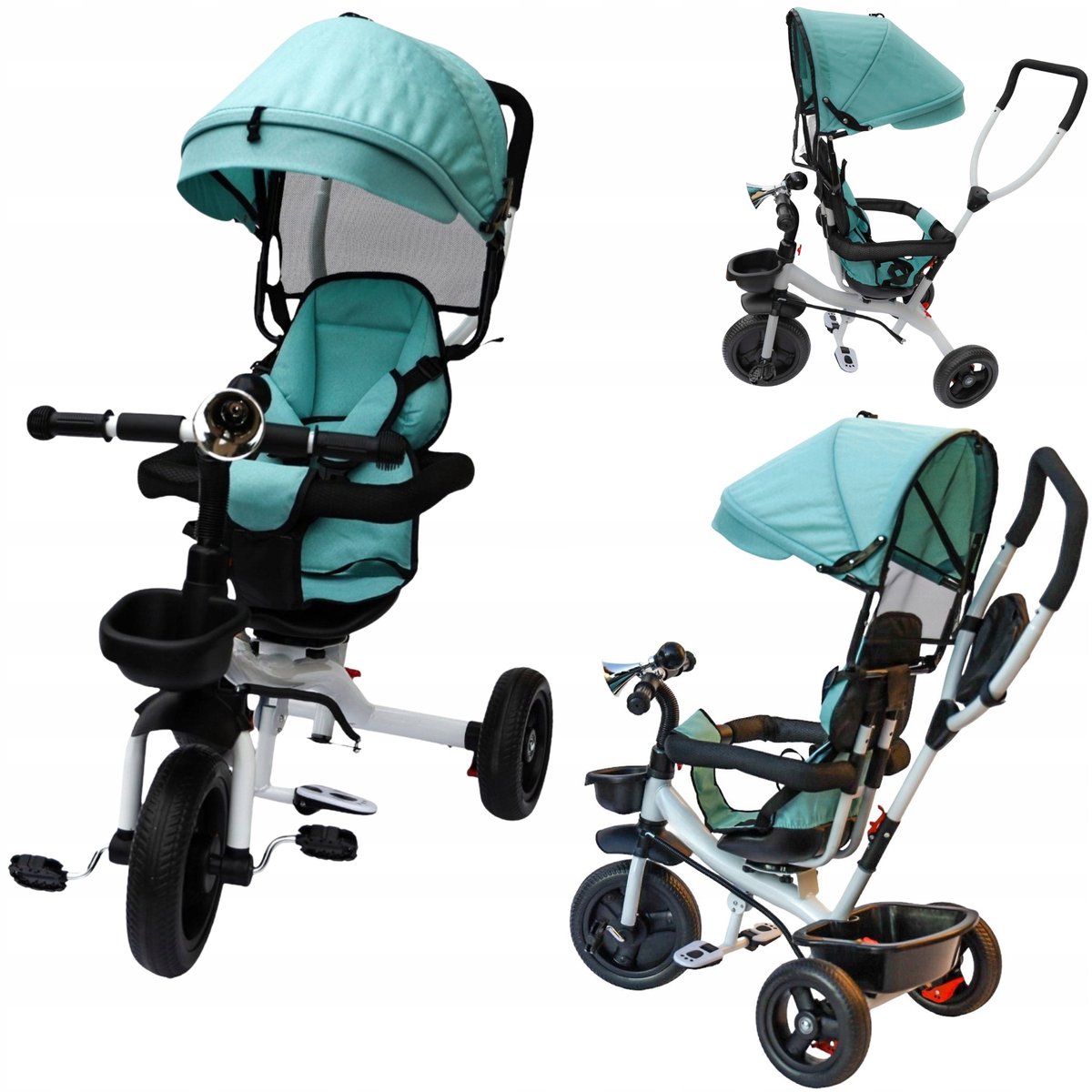 Driewieler Kinderfiets 360° Draaibaar Zadel Vrije Wielen EVA