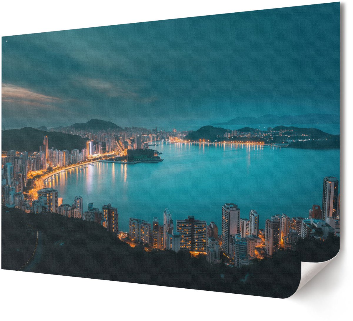 Coloray Polycanvas Wandposter - Mishima-Hoofdweg, Blauw - A4 - Grijs Patroon - Rechthoek - Interieurdecoratie - Kantoor - Klassiek