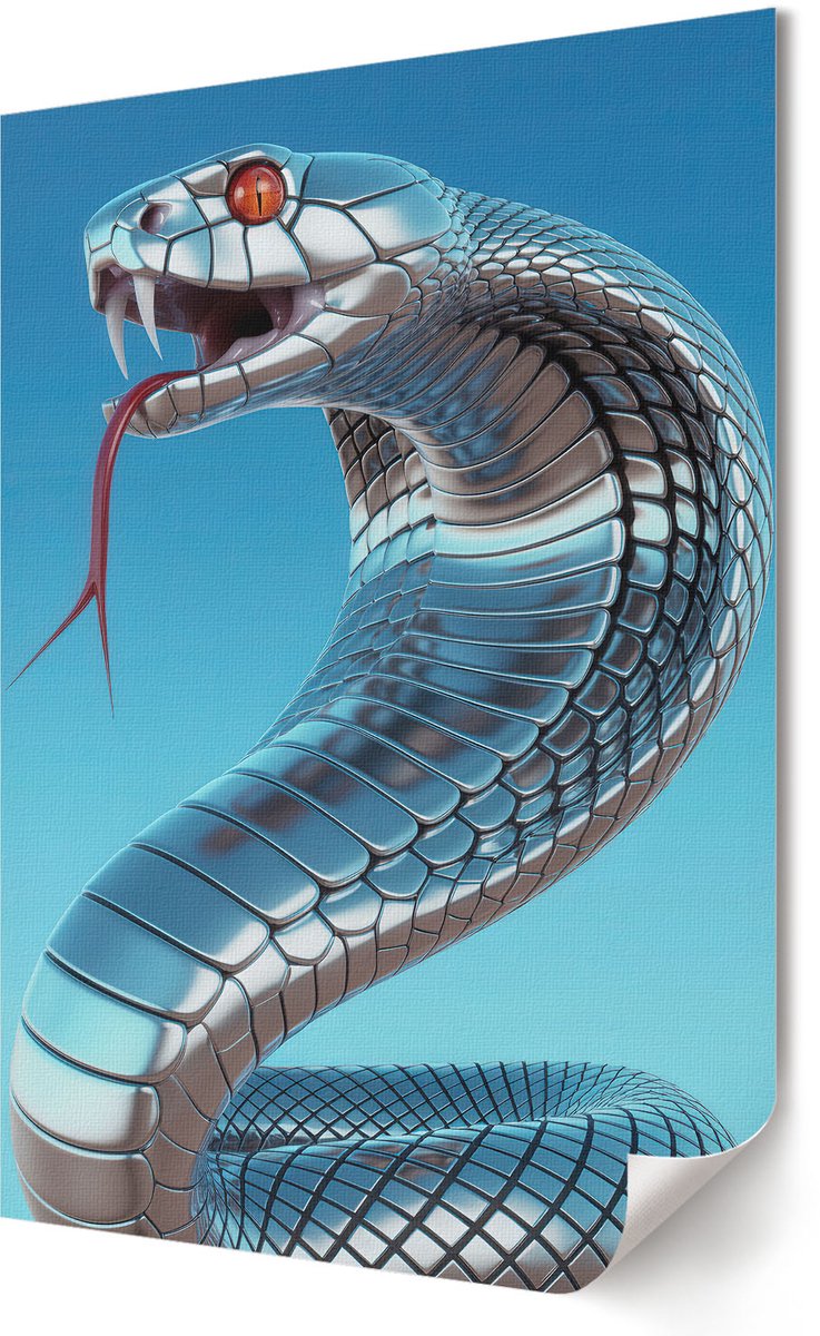 Coloray Polycanvas Wandposter - Olifant In De Bladeren, Illustratie - A2 - Zwart Patroon - Rechthoek - Muurkunst - Woonkamer, Slaapkamer, Kantoor - Kinder