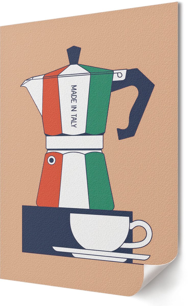 Coloray Canvas Poster Polycanvas - New York, Illustratie - A3 - Beige Poster - Rechthoek - Kunstposter - Woonkamer, Slaapkamer, Kantoor - Modern