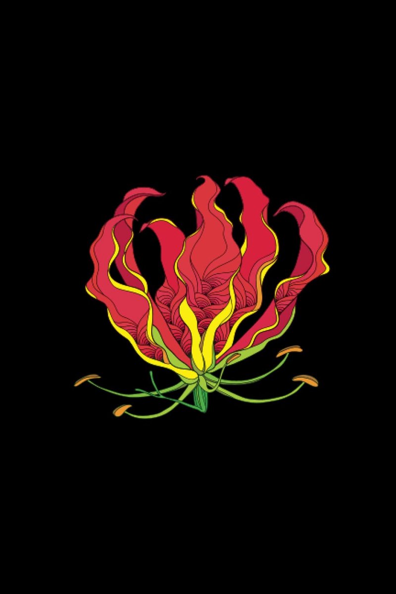 Karthigai Poo (Glory lily or Gloriosa superba) Tamil Eelam National Flower, Notebook/Journal, 200 lightly lined pages - ShopVlot