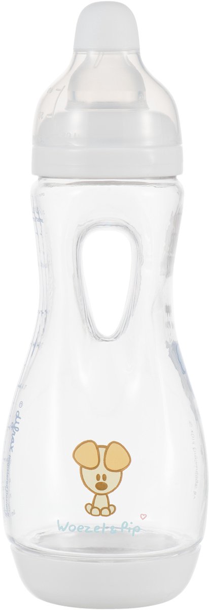 Bol.com Difrax Handgreep Baby fles 240 ml Natural - Anti-Colic - Woezel & Pip - 1 stuk aanbieding