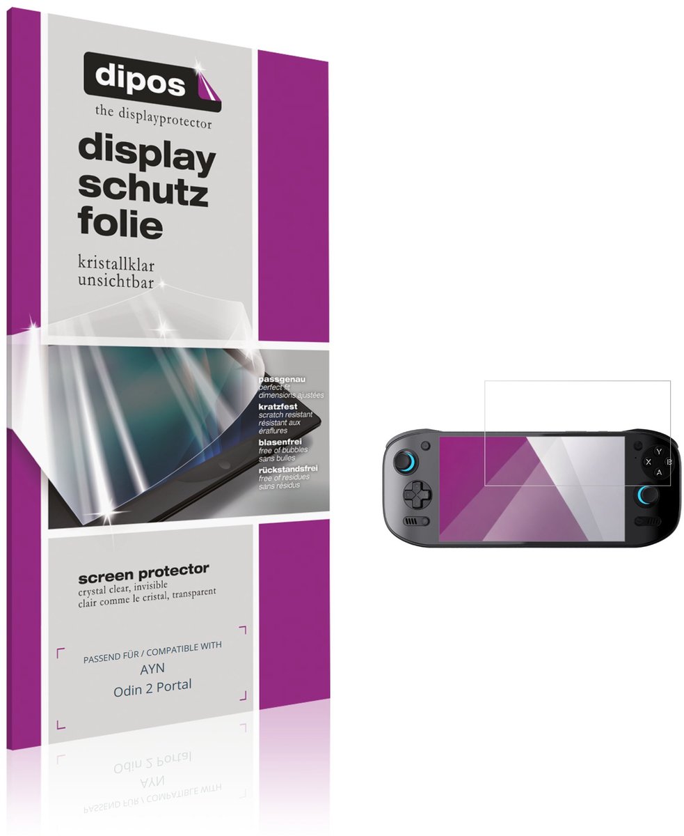 dipos – 2x Beschermfolie geschikt voor AYN Odin 2 Portal | Krasbestendige & heldere Screenprotector Ultra-Thin