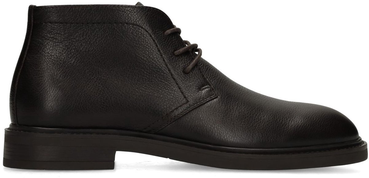 Manfield - Heren - Donkerbruine leren veterschoenen - Maat 42
