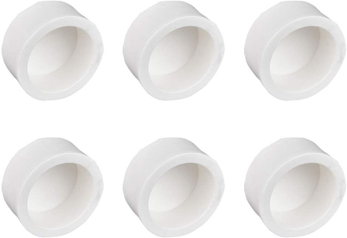 YOFASEN Witte pijpafdekkingen - PVC buisdop fitting - slip socket externe eindkappen, 32 mm, 6 stuks - ShopVlot