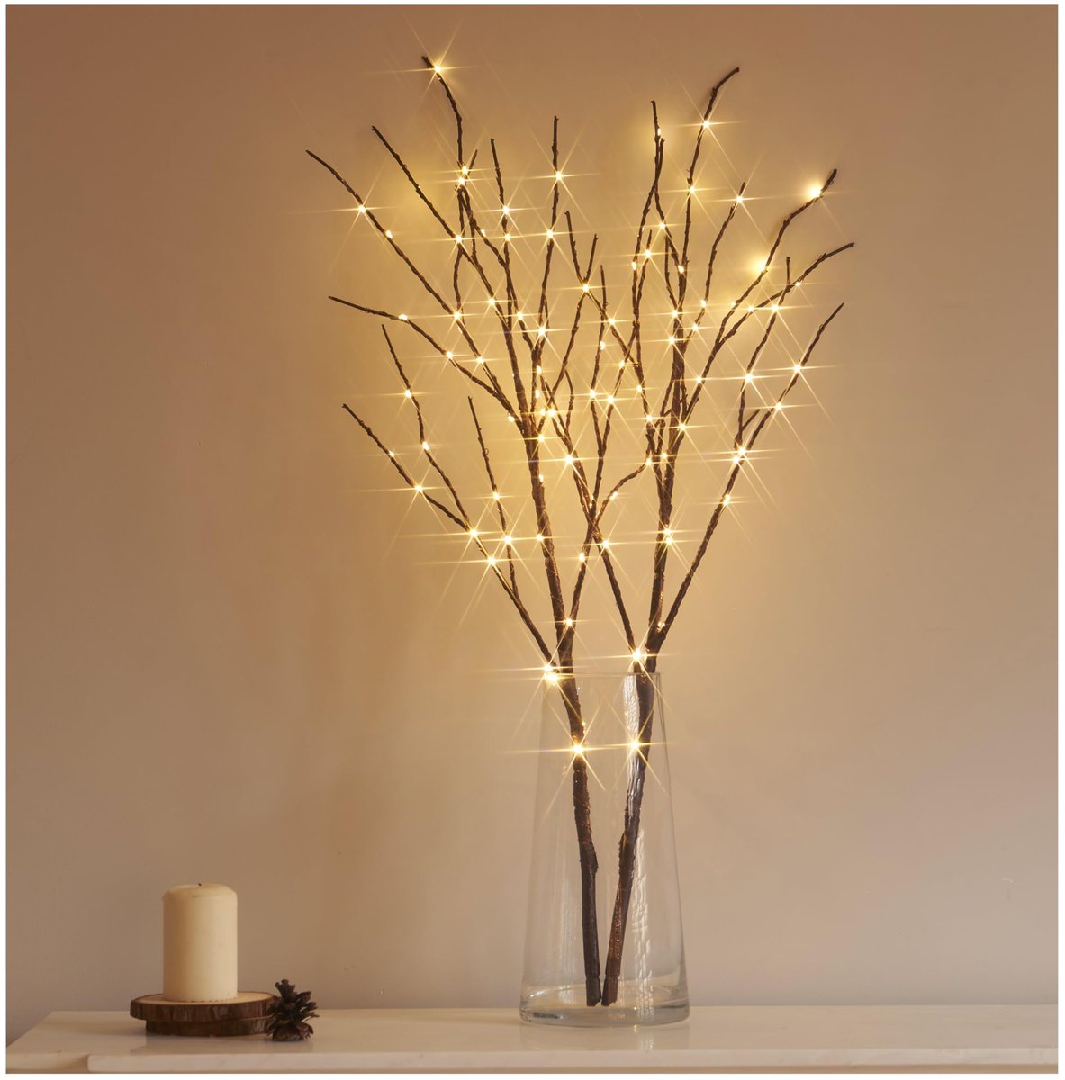 Hairui Lighted Willow Branches Brown with Fairy Lights Decor 32in 100LED, Pre lit Artificial Twig Branch Lights with - ShopVlot