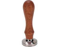 30mm RVS Espresso Tamper met Houten Handvat - Perfect voor Koffiezetten, Barista Tool en Koffiepoeder Verdichting