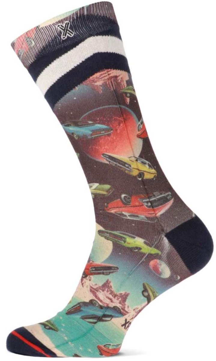 XPOOOS heren sokken spacecar multi