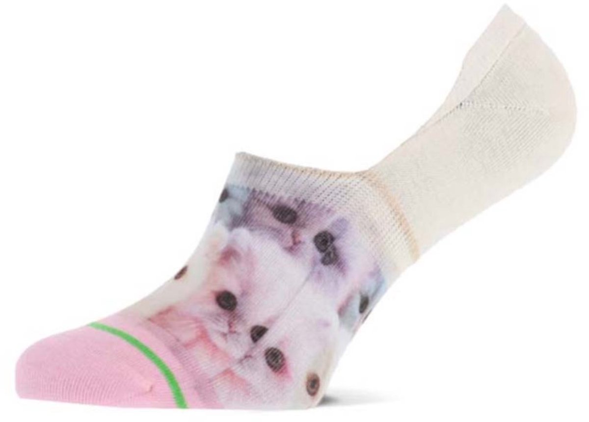 XPOOOS dames footies fifi roze & wit