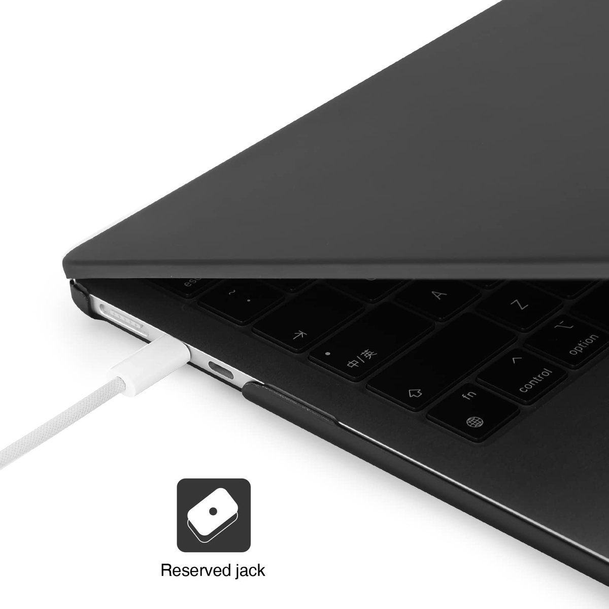 EooCoo Hoes voor MacBook Air 13 inch M5 M4 M3 M2 2026-2022, Mat Zwart - ShopVlot