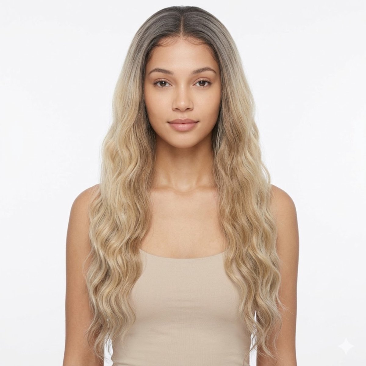 K&C Synthetische Lace Front Pruik - Sofia (Donkerbruin naar lichtblonde ombre)