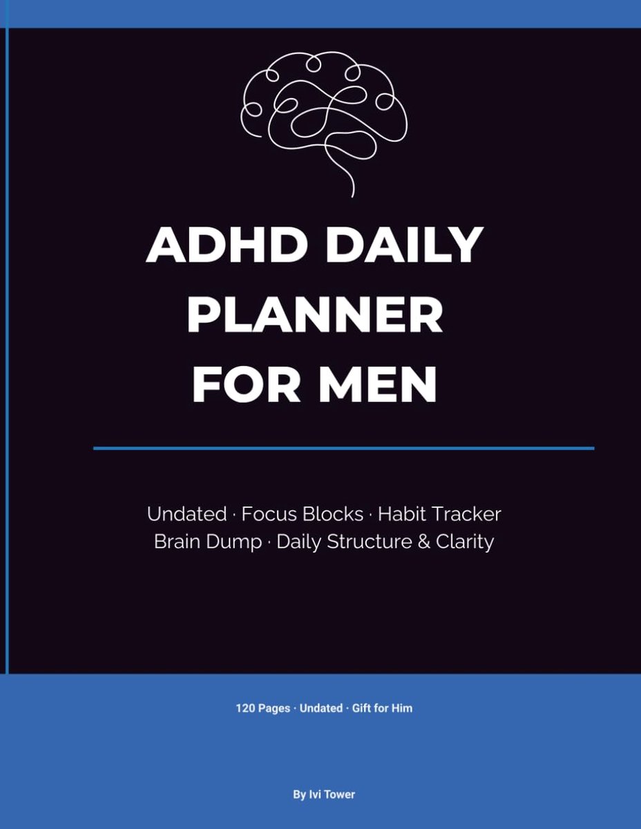 Daily Planner for Men with ADHD: Undated Focus and Habit Tracker Journal with Brain Dump, Mood Check-in and Daily - ShopVlot